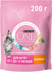 Корм сухой для котят PURINA ONE Курица, 200г, фото