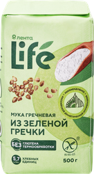 Мука гречневая безглютеновая ЛЕНТА LIFE из непропаренной гречневой крупы, 500г, фото