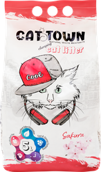 Наполнитель для кошачьего туалета CAT TOWN комкующийся с ароматом сакуры, 5л, детальное фото