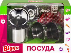 Игровой набор BIGGA Посуда, 9 предметов, Арт. LK924067, крупный план