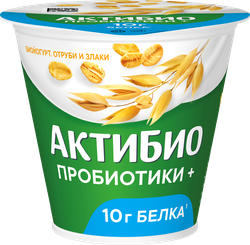Биойогурт АКТИБИО Отруби, злаки 2,9%, без змж, 220г, фото