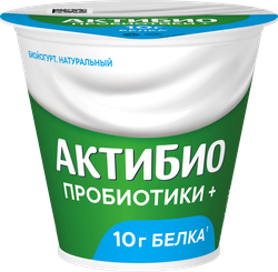 Биойогурт АКТИБИО Натуральный 3,5%, без змж, 220г, крупный план