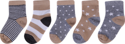 Носки для девочки LITTLE TIMES р. 6–14, желтый/бежевый, серый меланж, Арт. LT-5-BE/LT-5-YE, 5пар, детальное фото