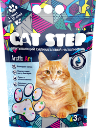 Наполнитель силикагелевый для кошачьего туалета CAT STEP Arctic Art впитывающий, 3л, крупный план