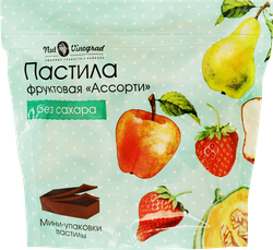 Пастила NUT VINOGRAD Ассорти, яблоко, дыня, клубника и груша, без сахара, 200г, крупный план