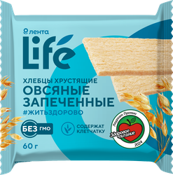 Хлебцы овсяные ЛЕНТА LIFE хрустящие запеченные, 60г, картинка