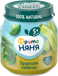 Пюре овощное ФРУТОНЯНЯ Капуста брокколи и кабачок, с 5 месяцев, 110г, картинка