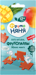 Кусочки фруктово-ягодные ФРУТОНЯНЯ Фрутопазлы, яблоко и манго, с 12 месяцев, 20г, картинка