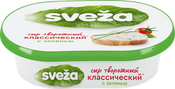 Сыр творожный SVEZA с зеленью 60%, без змж, 150г, крупный план