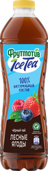Напиток сокосодержащий ФРУТМОТИВ Ice Tea Черный чай Лесные ягоды, 1.5л, крупный план