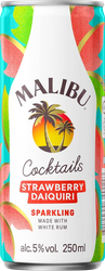 Напиток слабоалкогольный MALIBU Strawberry Daiquiri 5%, глазированный, 0.25л, вид
