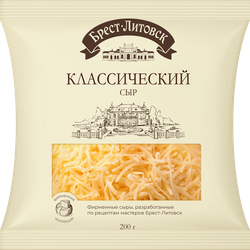 Сыр БРЕСТ-ЛИТОВСК Классический, тертый 45%, без змж, 200г, вид