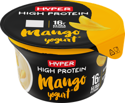 Йогурт HYPER Манго, безлактозный 0,4%, без змж, 160г, изображение