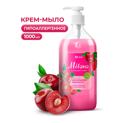 Крем-мыло жидкое GRASS Milana Спелая черешня, увлажняющее 1л, фото
