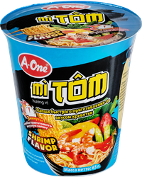 Лапша A-ONE со вкусом креветок, 65г, вид