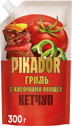 Кетчуп PIKADOR Гриль, с кусочками овощей, 300г, детальное фото