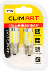 Лампа автомобильная светодиодная CLIM ART T25 144LED 12V BA15s (P21W)/к-т, 2шт, фото