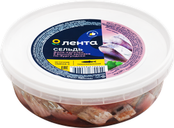 Сельдь ЛЕНТА По-бургундски, филе-кусочки в розовом вине, 400г, фотография