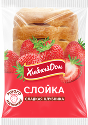 Слойка ХЛЕБНЫЙ ДОМ Сладкая клубника, 55г, детальное фото
