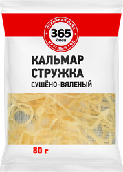 Кальмар 365 ДНЕЙ сушеный, 80г, вид