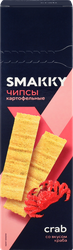 Чипсы картофельные SMAKKY со вкусом краба, 100г, крупный план