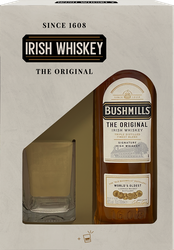 Виски BUSHMILLS Original Ирландский купажированный 40% со стаканом, п/у, 0.7л, фотография