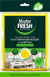 Салфетки MASTER FRESH Эко 15x18см, spontex, 5шт, крупный план