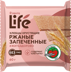 Хлебцы ржаные ЛЕНТА LIFE хрустящие запеченные, 60г, картинка