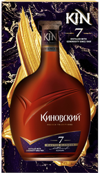Коньяк КИНОВСКИЙ выдержанный КВ 7 лет 40%, п/у, 0.5л, вид