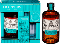 Джин HOPPERS Ориджинал Драй 40%, со стаканом, п/у, 0.7л, фотография