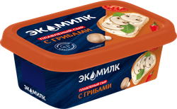 Сыр плавленый ЭКОМИЛК Сливочный с грибами 55%, без змж, 180г, детальное фото