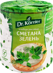 Хлебцы рисовые DR KORNER со сметаной и зеленью, 80г, крупный план