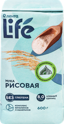 Мука рисовая&nbsp;ЛЕНТА LIFE безглютеновая, 600г, детальное фото