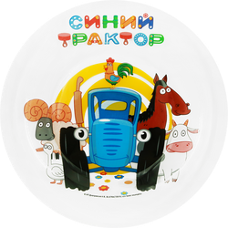 Тарелка СИНИЙ ТРАКТОР 19,5см, стекло, Арт. СТТ195-1, фото