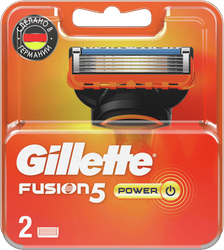 Кассеты сменные для бритья GILLETTE Fusion Power, 2шт, картинка