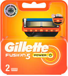 Кассеты сменные для бритья GILLETTE Fusion Power, 2шт, крупный план