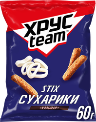Сухарики ржано-пшеничные ХРУСTEAM Кальмар, 60г, картинка