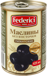 Маслины без косточки FEDERICI гигантские, 400г, вид