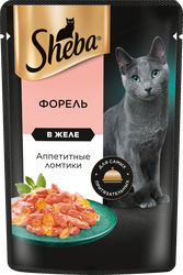 Корм влажный для взрослых кошек SHEBA Ломтики в желе с форелью, 75г, картинка