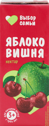 Нектар ВЫБОР СЕМЬИ Яблоко, вишня, 0.2л, фото