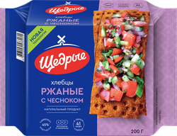 Хлебцы ржаные ЩЕДРЫЕ с чесноком, 200г, изображение