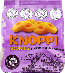 Печенье безглютеновое ЧУДЕСНИЦА Knoppi, с яблочным джемом, песочное, 120г, фотография