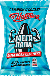 Семечки ОТ МАРТИНА Мегапапа, отборные полосатые обжаренные с солью, 200г, картинка