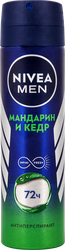 Дезодорант-антиперспирант спрей NIVEA Men Мандарин и кедр, 150мл, крупный план