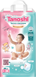 Подгузники-трусики TANOSHI M 6–11кг, 56шт, детальное фото