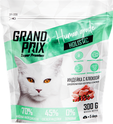 Корм сухой для взрослых кошек GRAND PRIX Holistic Grain Free с индейкой, 300г, вид