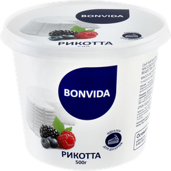 Сыр мягкий BONVIDA Рикотта 25%, без змж, 500г, фото