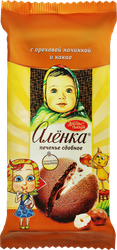 Печенье сдобное АЛЕНКА с ореховой начинкой и какао, 200г, крупный план