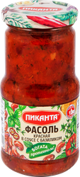 Фасоль красная ПИКАНТА в соусе с базиликом, 480г, крупный план
