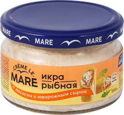 Икра рыбная слабосоленая БАЛТИЙСКИЙ БЕРЕГ Creme Le Mare, в соусе с рубленным слабосоленым лососем и творожным сыром, 165г, фото